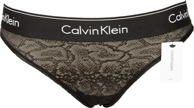 Obrázek produktu pro CK CALVIN KLEIN Dámské kalhotky, viditelné elastické kalhotky s logem z krajky, číslo výrobku QF6150O, XS, 90 % polyamid, 10 % Elastan