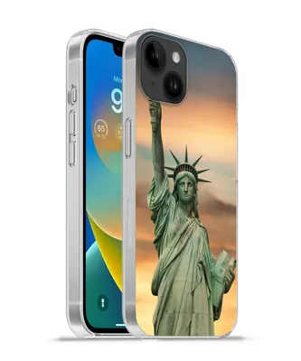Produktbild von MuchoWow® Handyhülle Schutzhülle Hülle für Apple iPhone 14 Plus - Soft case New York - Freiheitsstatue - Sonnenuntergang Silikon Softcase Handy Hülle - Abbildung