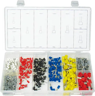 Produktbild von 625 x Aderendhülsen-Sortiment - isoliert - Querschnitt 0,5-10,0mm²  Länge 8-12mm
