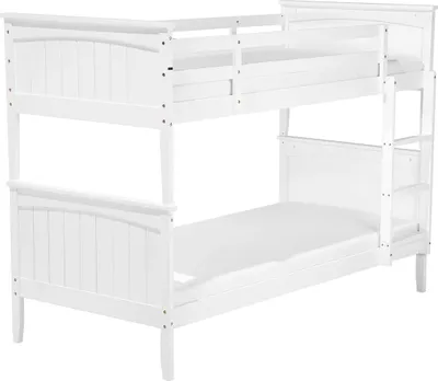 Obrázek produktu pro BELIANI Patrová postel bílá borovicové dřevo 90 x 200 cm skandinávský styl dětský pokoj ložnice