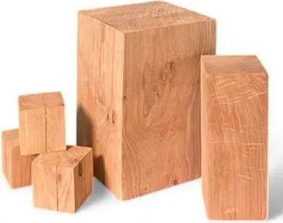 Image de Bloc de chêne 15x15x15cm bloc de chêne massif huilé décoration en bois tabouret cube de chêne