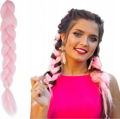 Obrázek produktu pro Soulima Vlasy Kanelové syntetické Copánky ombre růžové