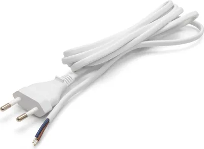 Produktbild von 2-poliges (Litze) Netzanschlusskabel Eurostecker 230V weiß 2m