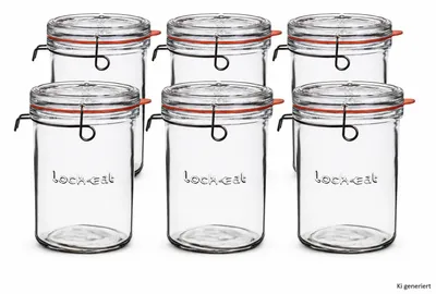 Produktbild von Bormioli 6er Set Lock Eat Einmachglas 1L Bügelverschluss