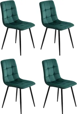 Produktbild von Fortuna Lai Küchenstühle mit Metallbeinen, (Set, 4-tlg, mit Samt Rückenlehne und Sitzfläche), Polsterstühle