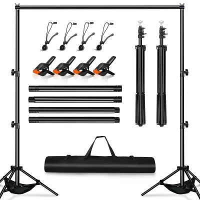 Productafbeelding van Heysliy Achtergrond systeem 3x2m – Robuuste set fotostandaards met draagtas
