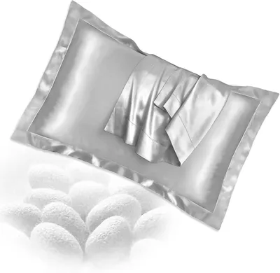 Obrázok produktu pre Poťahy na vankúše, saténové, sada 2 kusy, 50 x 80 cm, vhodné pre pokožku a vlasy