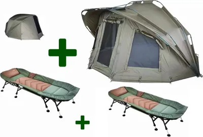 Produktbild von Fort Knox 2 Mann Angelzelt mit Winterskin und 2 Angelliegen
