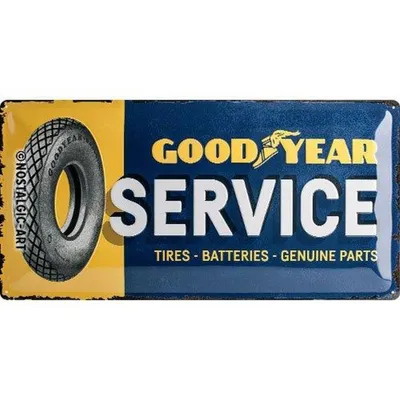 Image de Nostalgic-Art - Plaque en tôle 25 x 50cm - Goodyear - Goodyear Service