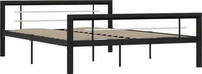 Produktbild von vidaXL Bettgestell Schwarz und Weiß Metall 120x200 cm