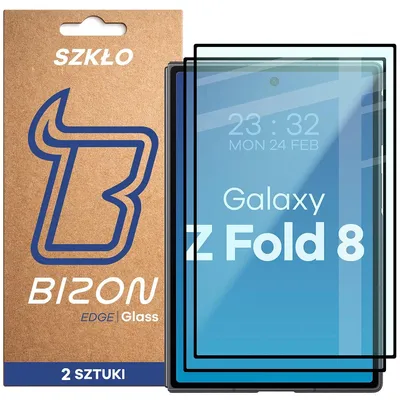 Produktbild von 2x Gehärtetes Glas für Galaxy Z Fold8, Bizon Glass Edge Duo, Schwarzer Rahmen