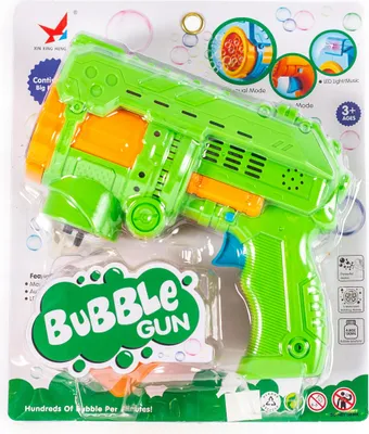 Produktbild von Automatische Seifenblasenpistole mit Lichteffekten & Liquid - Spielzeug für Kinder