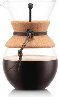 Image de Cafetière à filtre permanent - 1 L, transparente, en acier inoxydable et verre borosilicaté