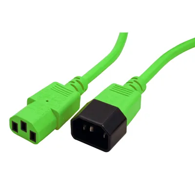 Obrázek produktu pro ROLINE Kabel síťový prodlužovací IEC320 C14 - IEC320 C13, 3m, zelený (19.08.1534)