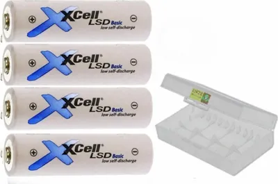 Produktbild von 4 x XCell Micro AAA Akku LSD Basic Ni-Mh 1,2V 800mAh low self discharge Akku + Box