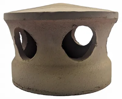 Image de Lanterne de toiture en terre cuite rose clair tacheté noir, Chapeau pour tuile à douille, Passage tuyau d 150 mm