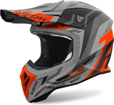 Obrázok produktu pre Krížová prilba Bezpečnostná prilba Quad helma AIROH Aviator Ace 2 Ground Grey Orange Veľkosť S
