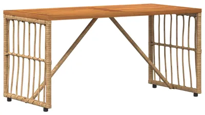 Produktbild von vidaXL Tisch für Outdoor Natur 80 x 40 x 40 cm Stahl und Poly Rattan