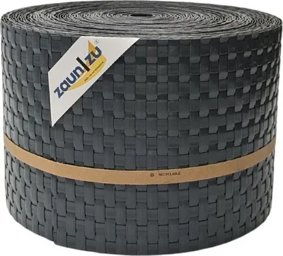 Produktbild von Sichtschutzstreifen zaun|zu RATTAN 26m Rolle Zaunblende für Doppelstabmattenzaun Anthrazit 26m