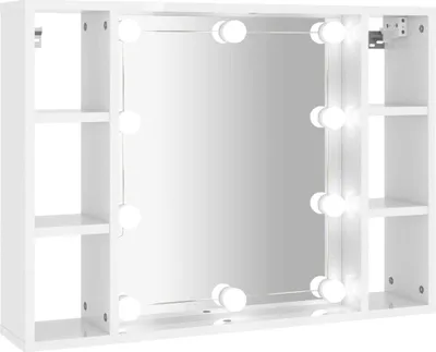 Obrázek produktu pro vidaXL Zrcadlová skříňka s LED vysokým leskem bílá 76x15x55 cm