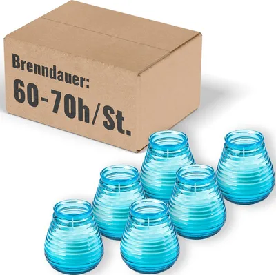 Produktbild von Flairlights Aquablau, Ø 95 mm x H 100 mm, 6 Stück - Brenndauer ca,. 60-70 Std.