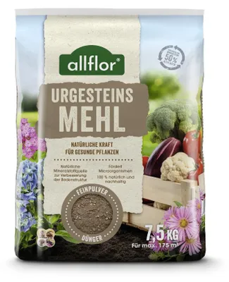 Produktbild von Urgesteinsmehl Dünger organisch 7,5 kg für Bodenverbesserung und Pflanzenwachstum