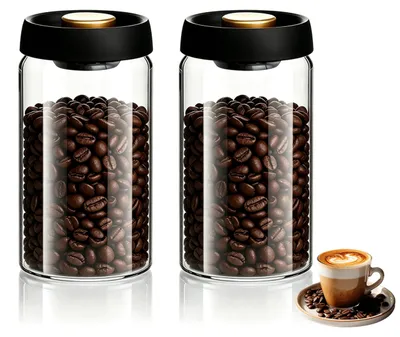 Immagine prodotto di Set di 2 contenitori in vetro ermetici per il caffè