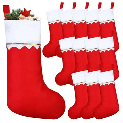 Weihnachtsstrümpfe 12er-Set, 36x23x16 cm, zum Befüllen und Aufhängen