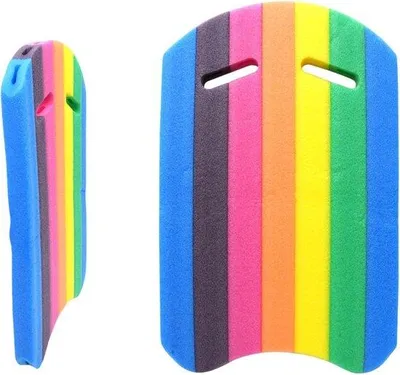 Productafbeelding van Zwemplank Volwassenen - Zwemhulp Kinderen - Zwemtraining Leren - Ergonomische Grip - 50 x 32 cm - Regenboog