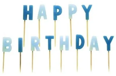 Produktbild von Kerzenset „Happy Birthday“ in Blau – Amscan