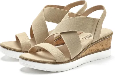 Produktbild von LASCANA Sandalette Sommerschuh, offener Schuh, Sandale, Keilsandalette, beige Größe 43