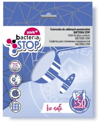 Zdjęcie produktu dla York, Ściereczka do szklanych powierzchni 30 x 40 cm Bacteria Stop, 1 sztuka