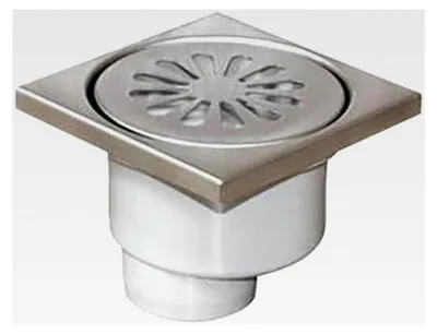 Produktbild von Bodenablauf - Duschablauf 100x100mm Ø 50, Edelstahlrost
