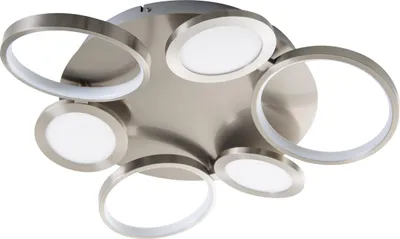 Produktbild von Näve Leuchten LED Deckenleuchte "STELARI" Ø: 56cm LED Deckenleuchte "STELARI" Ø: 56cm Deckenleuchten - LED Deckenleuchte "STELARI" Ø: 56cm, Deckenlampe im Design Style, aus Metall und Kunststoff in stahl-blank, 10 cm hoch, Ø 56 cm, inkl. LED – dimmbar