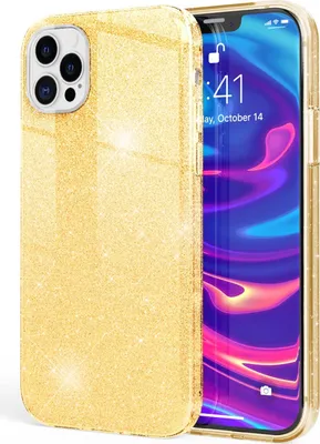 Immagine prodotto di NALIA Glitter Custodia per iPhone 12 Pro Max, Custodia Bling Glitter Cover Bumper Oro