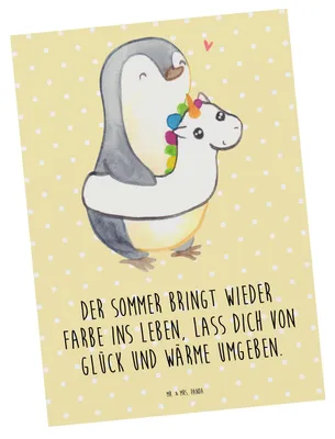 Produktbild von Mr. & Mrs. Panda Postkarte Sommerfarben - Gelb Pastell - Geschenk, Geschenke, Summer Feelings, bildkarte, Ansichtskarte, Ansichtskarten, Strand, Postkarten, Motive, Vibes