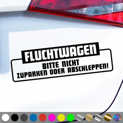 Produktbild von PantherPixel Fluchtwagen Aufkleber Bitte Nicht Zuparken Abschleppen Sticker Auto Geschenkidee Farbe Schwarz