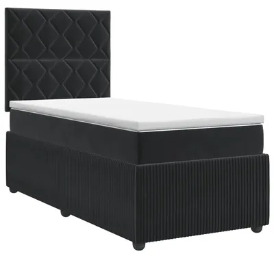 Obrázek produktu pro Skříňová postel s matrací černá 80 x 200 cm sametová