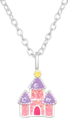 Produktbild von Kette Kinder Silber 925: Mädchen Halskette mit Anhänger Schloss (Castle)