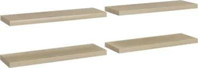 Zdjęcie produktu dla Półki ścienne, 4 szt., kolor dębowy, 80 x 23,5 x 3,8 cm, MDF