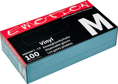 Produktbild von Efalock Emotion Vinyl-Einweghandschuhe puderfrei schwarz M