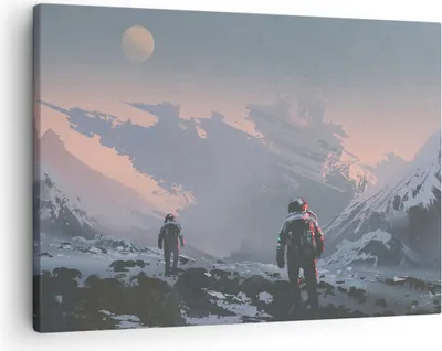 Produktbild von Bild auf Leinwand - Leinwandbild - Kosmos Planet - 70x50cm - Wand Bild - Wanddeko - Wandbilder - Leinwanddruck - Bilder - Kunstdruck - Wanddekoration - Leinwand bilder - Wandkunst - AA70x50-3906