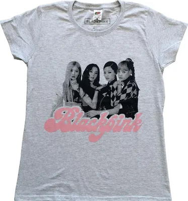 Produktbild von BLACKPINK Photo Heather Grey L Damen T-Shirt