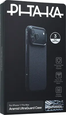 Zdjęcie produktu dla Pitaka KI1701PBM, Pokrowiec, Apple, iPhone 17 Pro Max, 17,5 cm (6.9"), Czarny, Szary