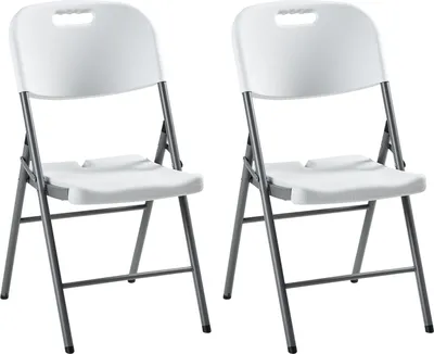 Produktbild von BELIANI Set mit 2 modernen Gartenstühlen weiß ohne Armlehnen für den Außenbereich