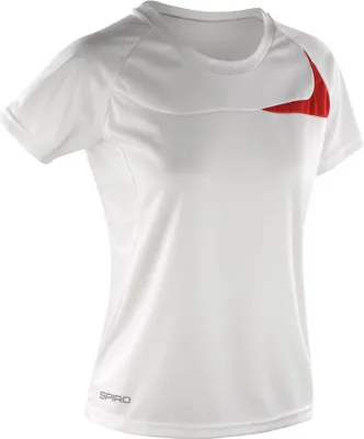 Immagine prodotto di SPIRO S182F | Maglietta donna Dash Training / Sport +Cool Skin Feel - Colore: Bianco/Rosso - Taglia: M (38)