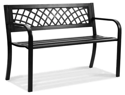 Image de Banc de jardin - Banc d'extérieur - Banc public - Banc de balcon - Mobilier de jardin - Métal - Largeur : 117 cm