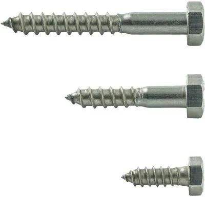 Obrázek produktu pro Šrouby do dřeva s šestihlavou hlavou - 6x45 mm, nerezová ocel, 50 kusů