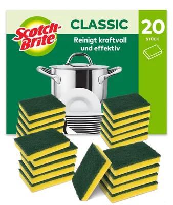Produktbild von Scotch-Brite Classic Reinigungsschwamm extra stark, 20 Stück - strapazierfähiger