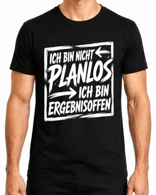 Productafbeelding van Ik ben niet planloos, ik ben resultaatgericht. Statement T-shirt voor heren, zwart, maat S
